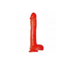 Cock With Balls And Suction Cup 9 Inches Red 
